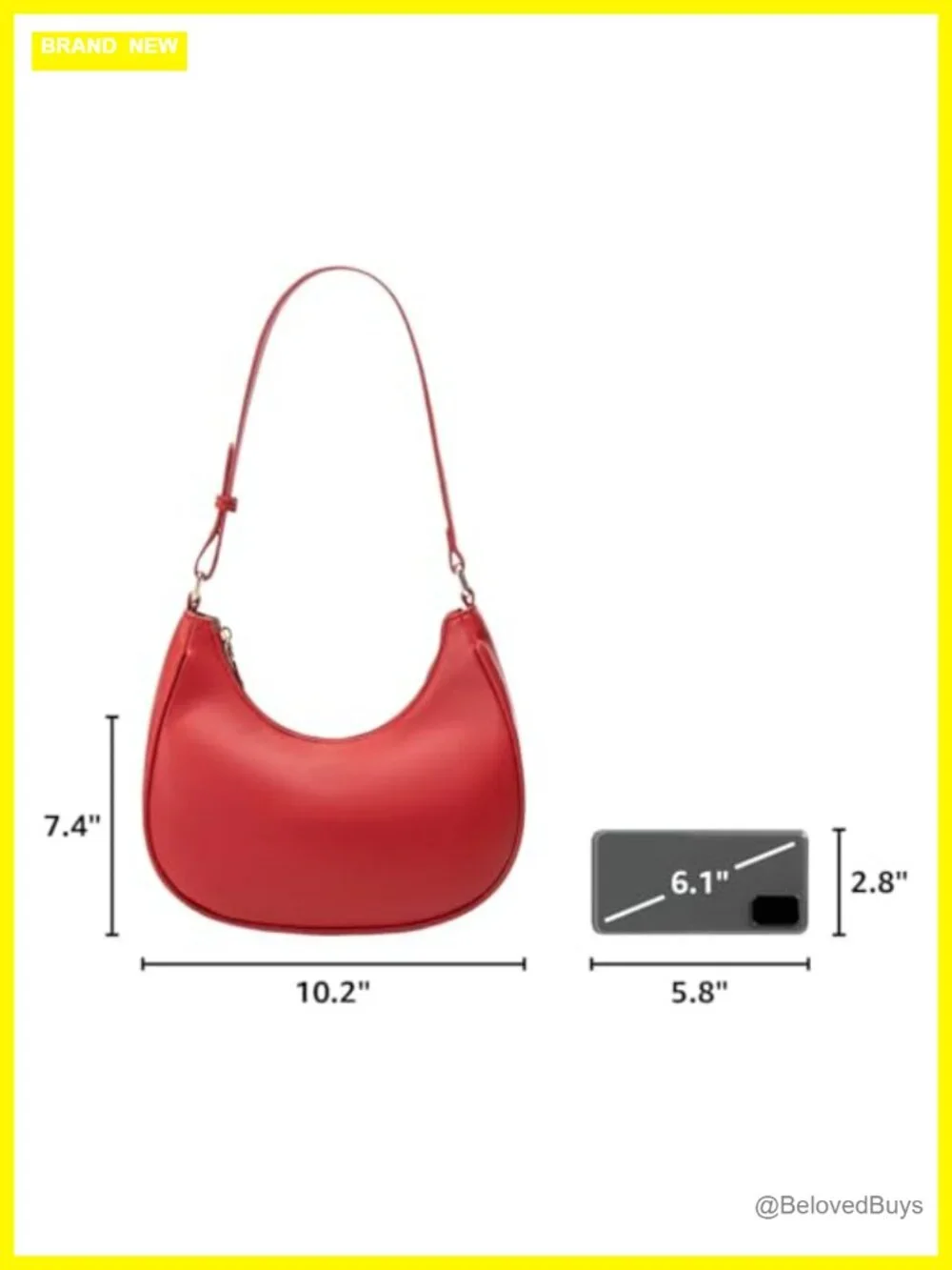 PU Leather Hobo Tote Handbag Underarm Mini Clutch Purse with Zipper Closure